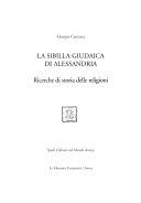 Copertina  La Sibilla giudaica di Alessandria : ricerche di storia delle religioni