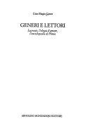 Copertina  Generi e lettori : Lucrezio, l'elegia d'amore, l'enciclopedia di Plinio