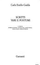 Copertina  Scritti vari e postumi