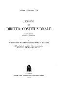 Copertina  Vol. 1 : *Introduzione al diritto costituzionale italiano : gli ordinamenti giuridici, Stato e costituzione, formazione della repubblica italiana