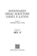 Copertina  Dizionario degli scrittori greci e latini