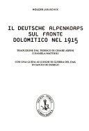 Copertina  Il Deutsche Alpenkorps sul fronte dolomitico nel 1915
